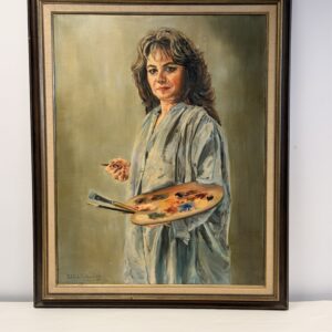 Self-portrait of Maria de Ruiter-de Witt in its frame