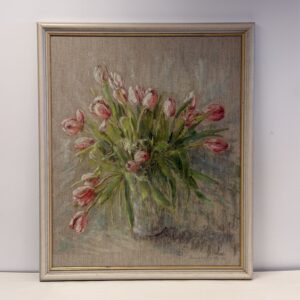 Tulips in its light-coloured frame