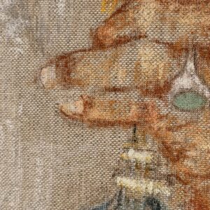 Detail of the hands, flowers and bell in Pamengkoe
