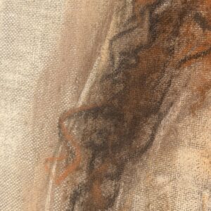 Detail of Sleeping Barbara and the pastel chalk texture on linen