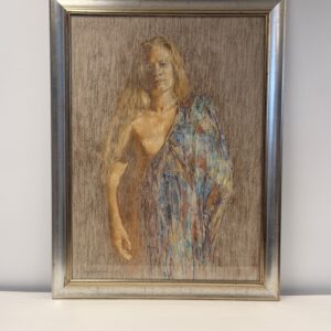 Nude with Jacket in its silver-coloured frame