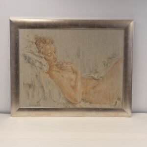 Fallen Asleep in its wide silver-coloured frame